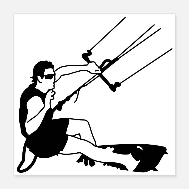 Kitesurfing Poster 40x40 cm