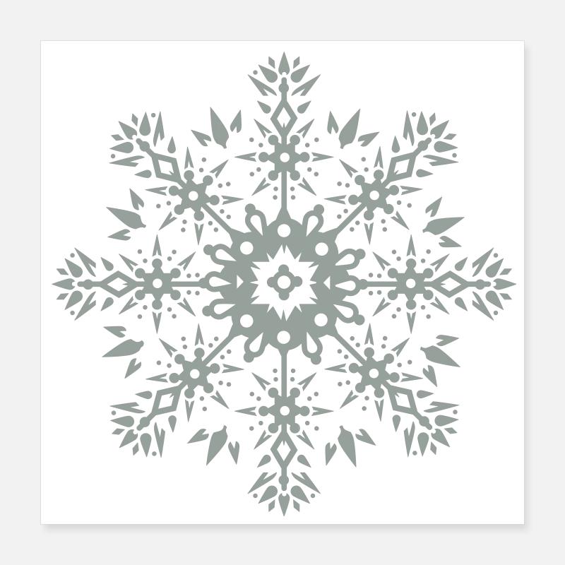 Schneeflocken-Ornament Poster 40x40 cm