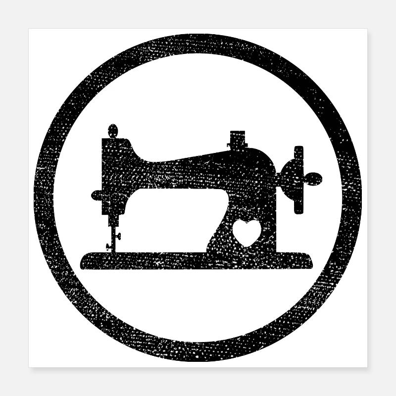 machine à coudre1 noir Poster 40 x 40 cm