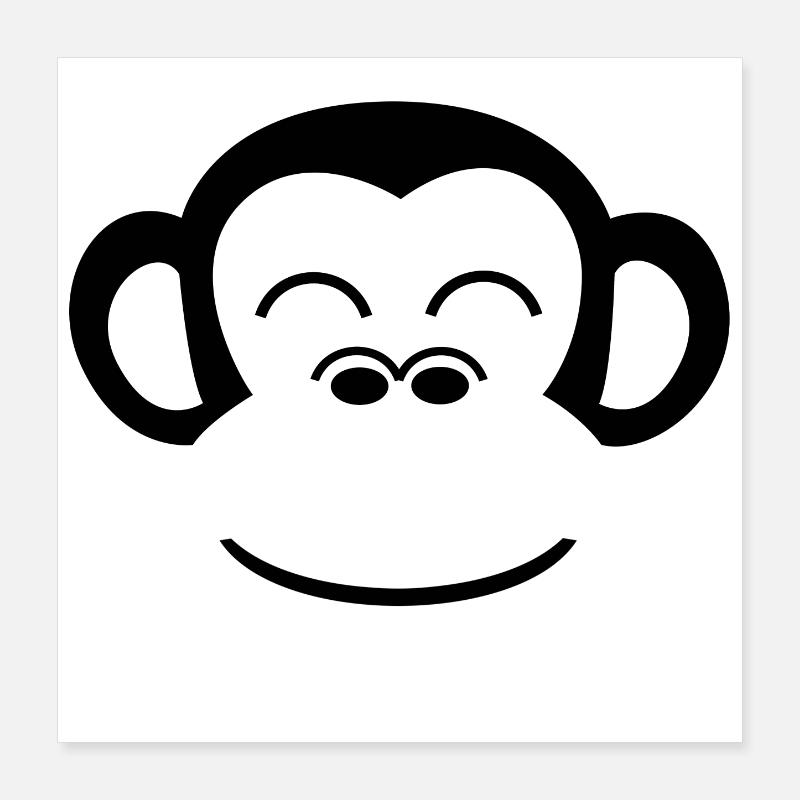 Monkey Chimpanzee monkey face gorilla ape Poster 16" x 16" (40x40 cm)