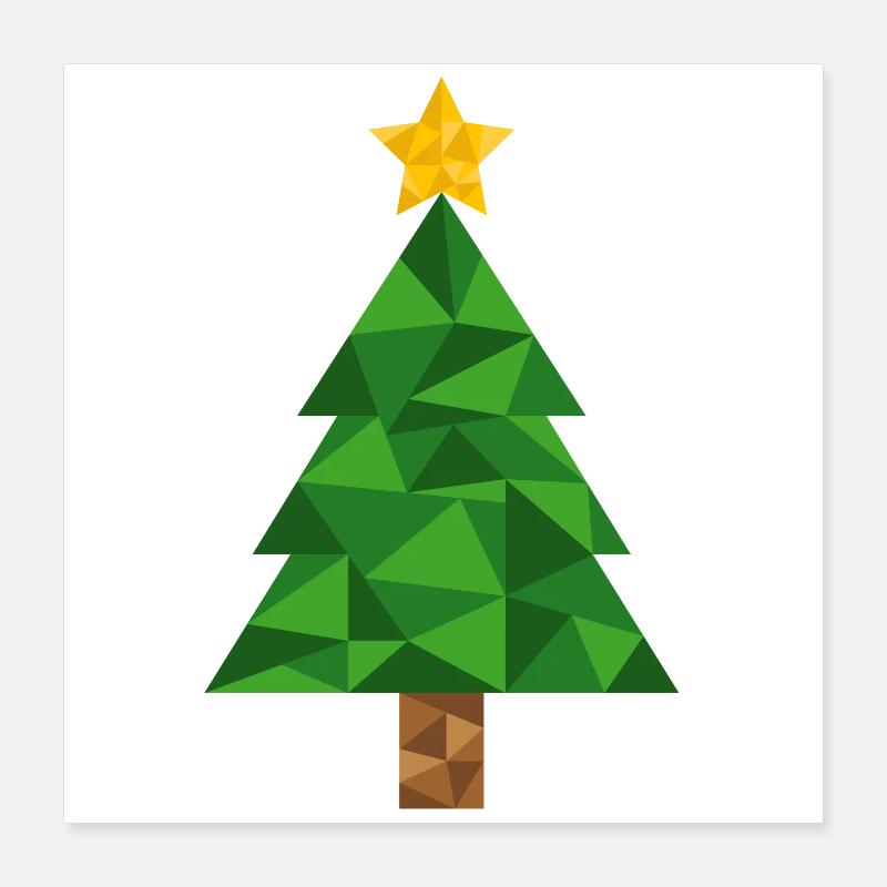 Sapin de Noël Polygon Sapin de Noël Poster 40 x 40 cm