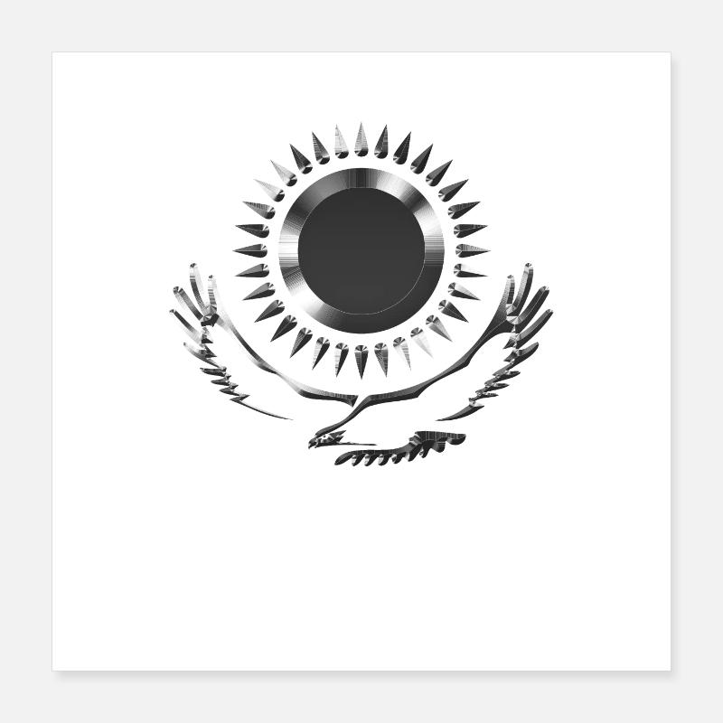 Kazakhstan Eagle steppe eagle silver flag flag Poster 16" x 16" (40x40 cm)