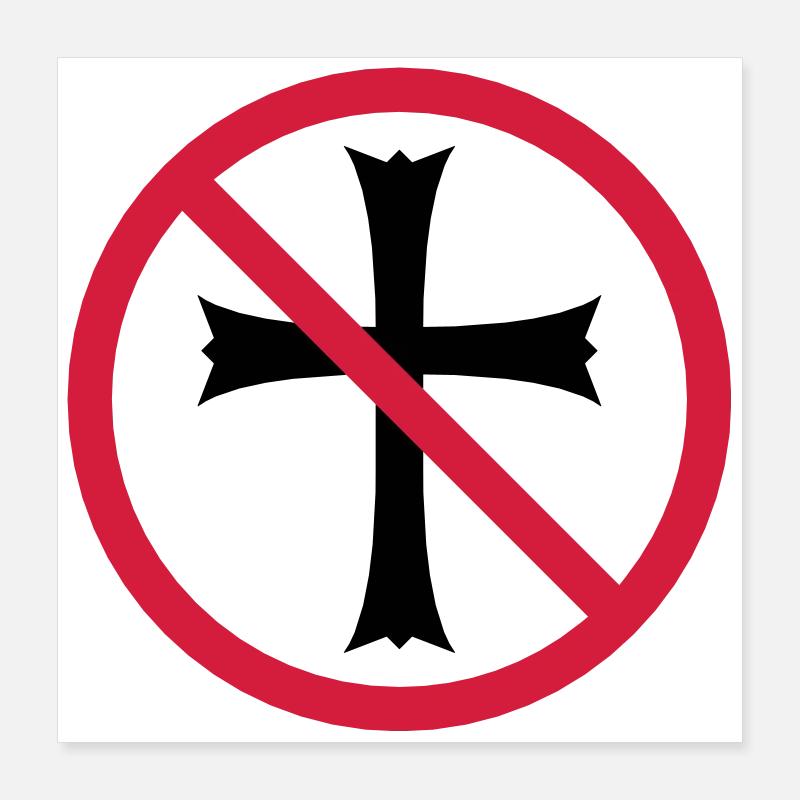 zone de bouclier interdite, aucun symbole d'église ne traverse Jésus Poster 40 x 40 cm