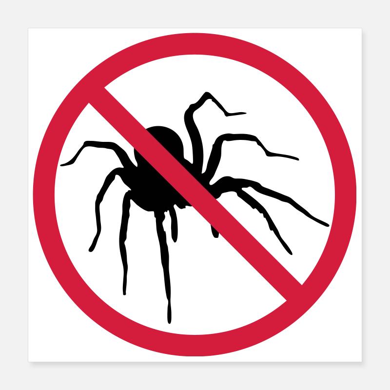 no spider forbidden shield spider design cl Poster 16" x 16" (40x40 cm)
