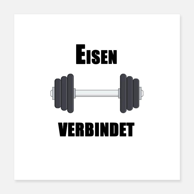 Compact Dumbbell Icon Illustration Poster 16" x 16" (40x40 cm)