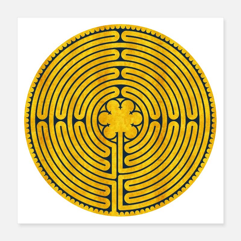 Chartres Maze Poster 16" x 16" (40x40 cm)