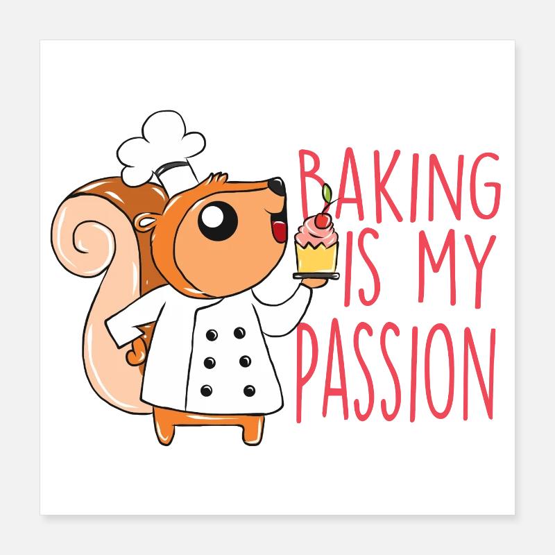 Écureuil de cuisson Poster 40 x 40 cm