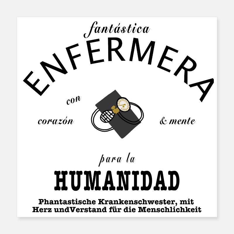 Fantastic nurse Spanish/german Poster 16" x 16" (40x40 cm)