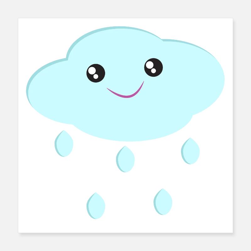 Cloud cute cloud kawaii style gift for kids Poster 16" x 16" (40x40 cm)