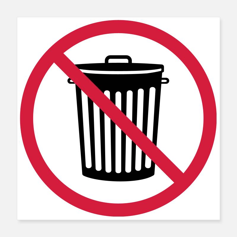 interdit schild zone pas tonne muelle Poster 40 x 40 cm