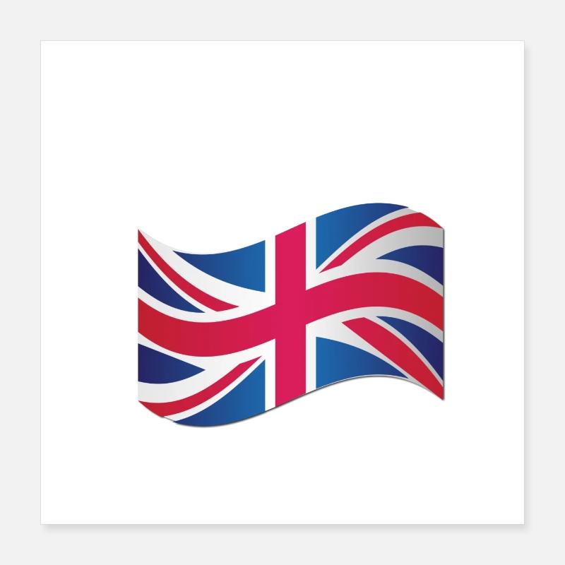 Illustration du drapeau de l’Union Jack Poster 40 x 40 cm