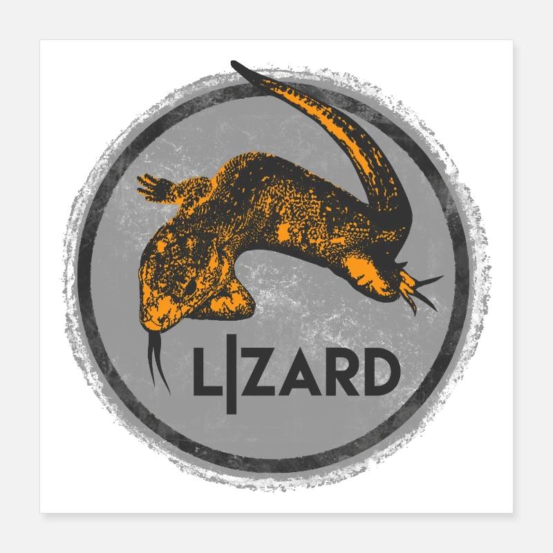 Impression d’illustration de lézard créatif Poster 40 x 40 cm
