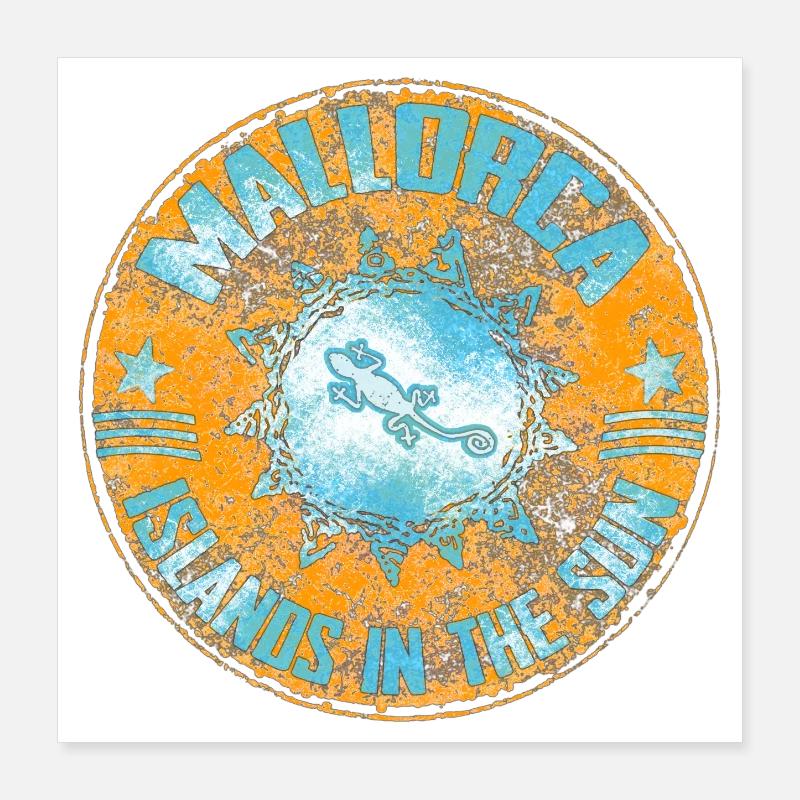 Lizard im Mandala Design Poster 40x40 cm