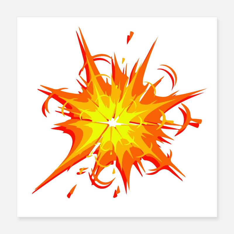 explosion stern flamme splash farbe klecks bunt Poster 40x40 cm