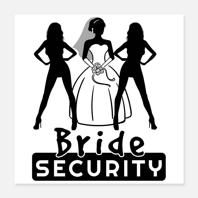 Partie de poule de sécurité équipe de mariée Poster 40 x 40 cm