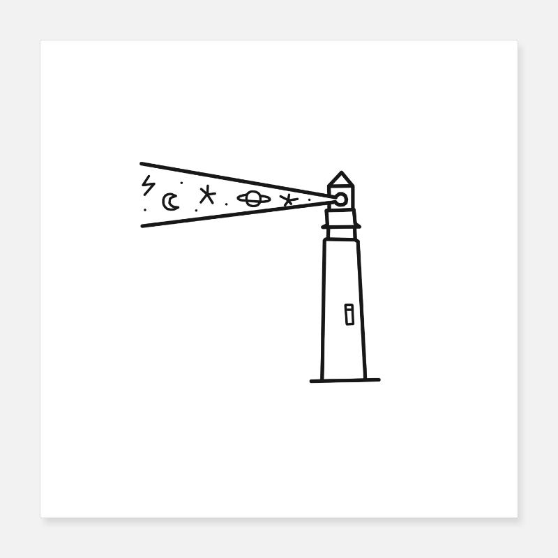 Leuchtturm Poster 40x40 cm