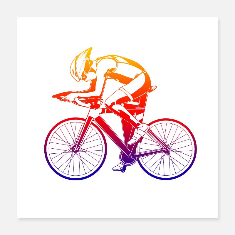 Fahrradfahrer Poster 40x40 cm