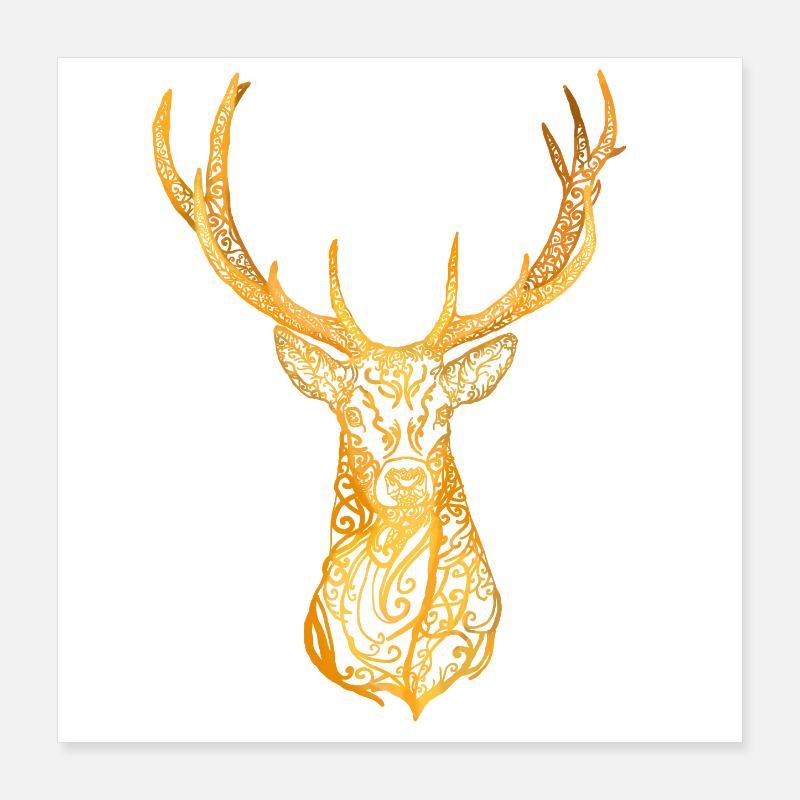 Deer head Poster 16" x 16" (40x40 cm)