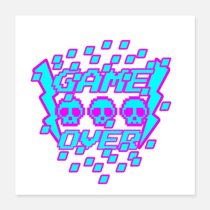 Game Over Pixel Poster 40 x 40 cm