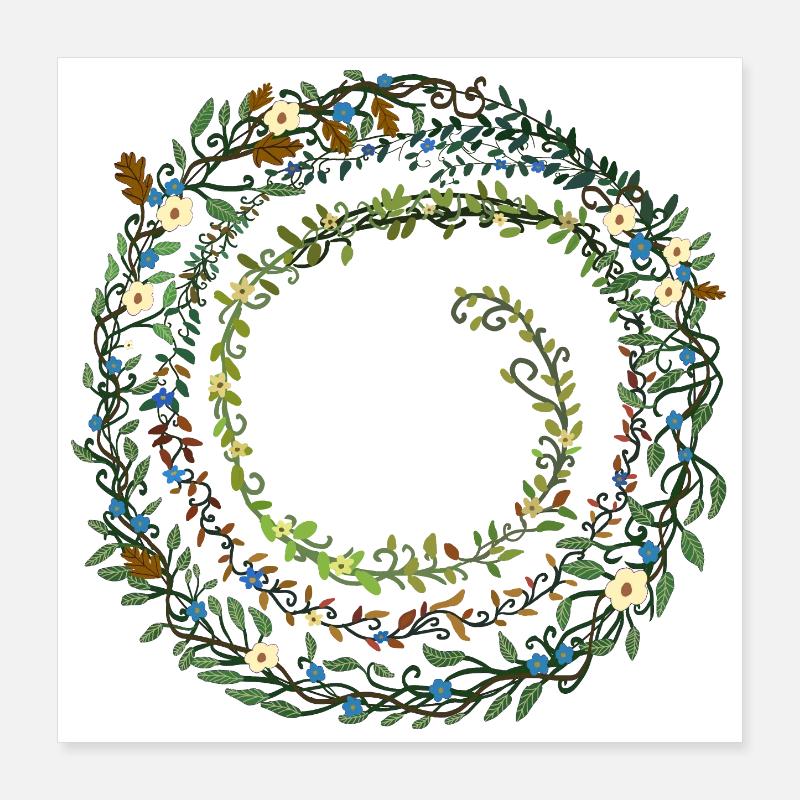 feuilles Poster 40 x 40 cm