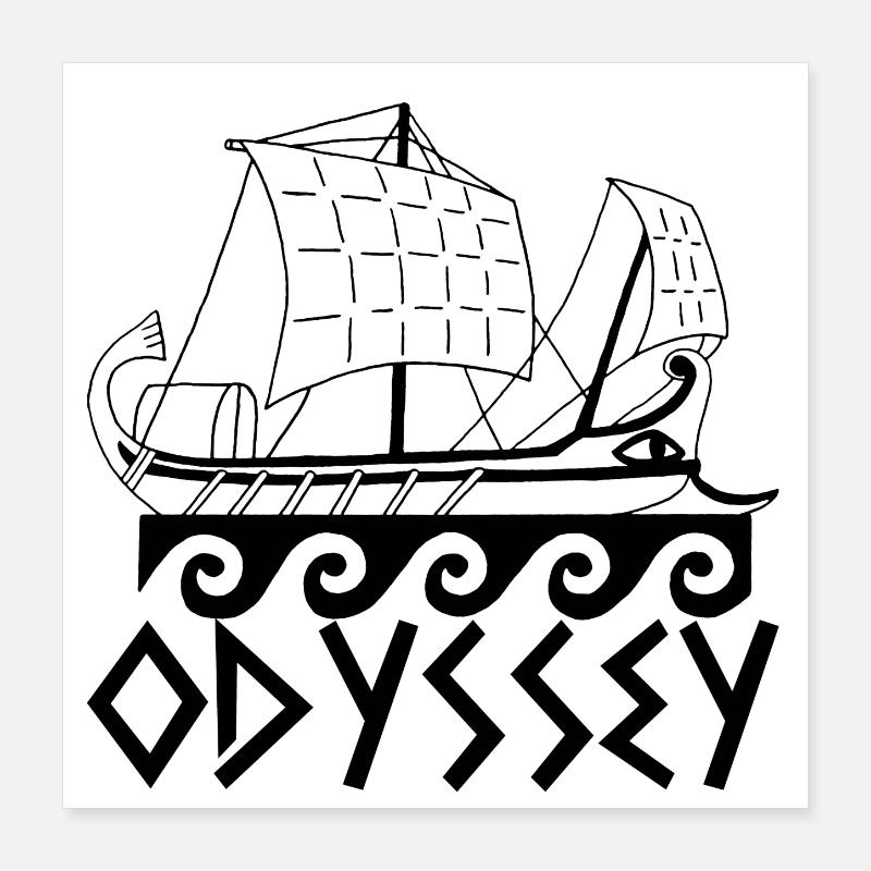 Boot und Odyssee Poster 40x40 cm