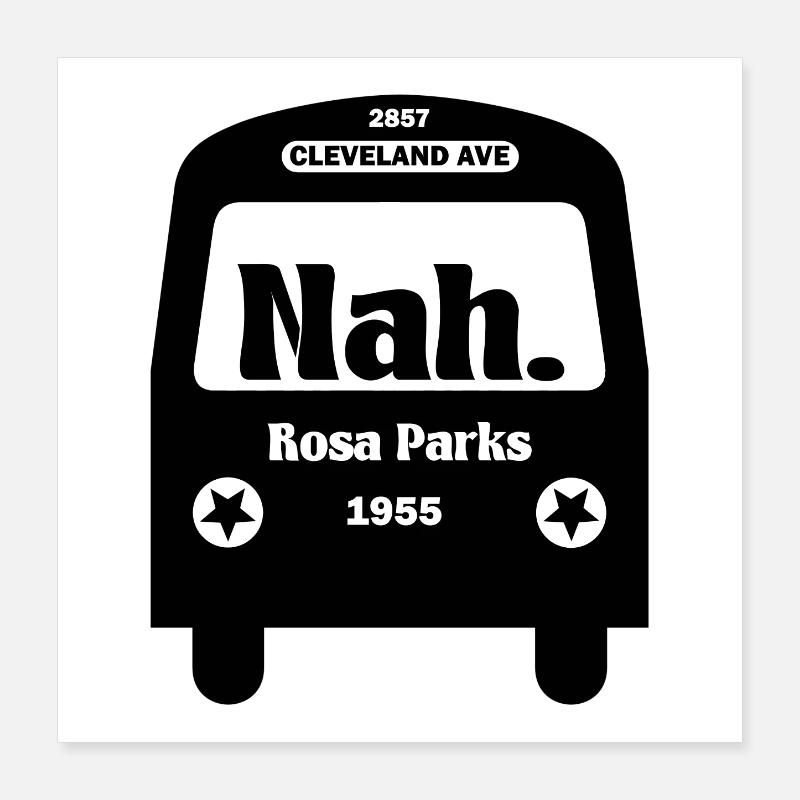 Close Rosa Parks Bus Afro Peace Tolerance Gift Poster 16" x 16" (40x40 cm)