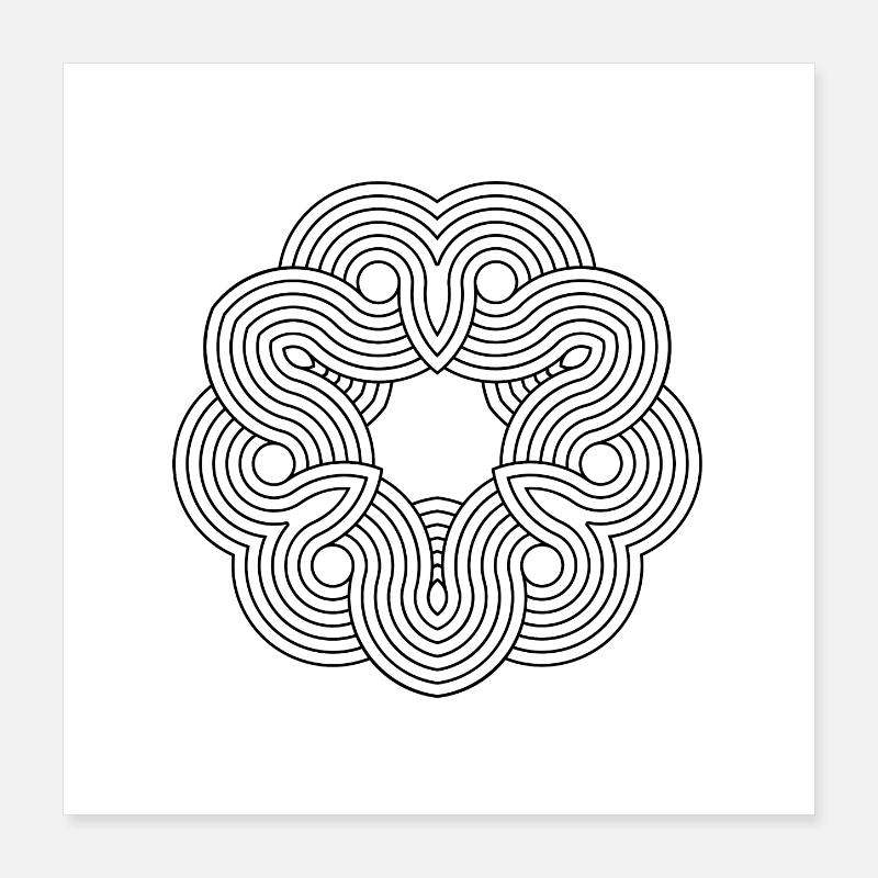 Mandala illusion lines yoga zen pattern gift Poster 16" x 16" (40x40 cm)