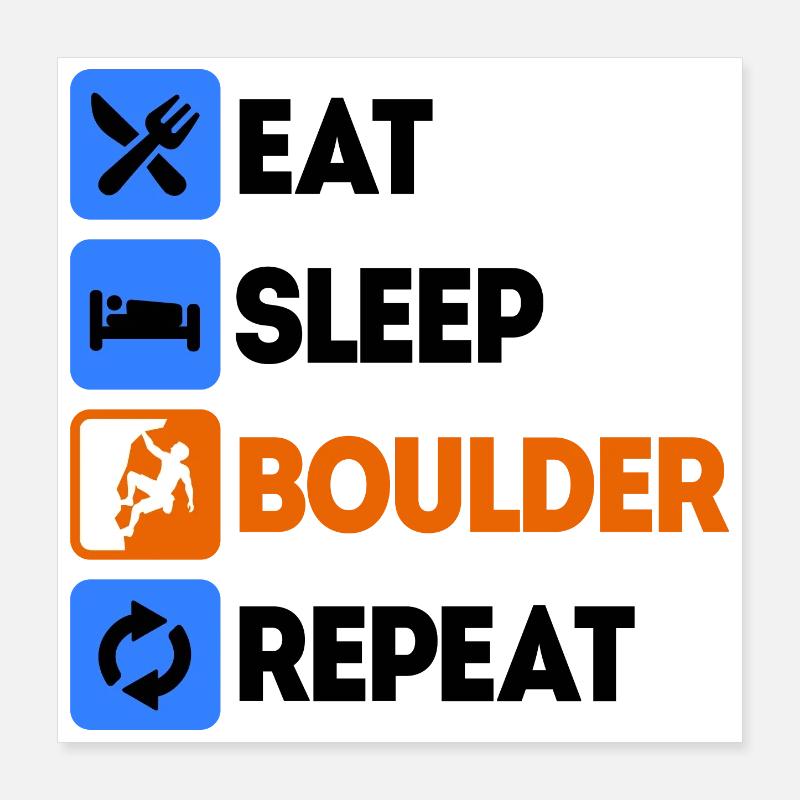 Boulder Bouldering Escalade Sans dire de corde Poster 40 x 40 cm