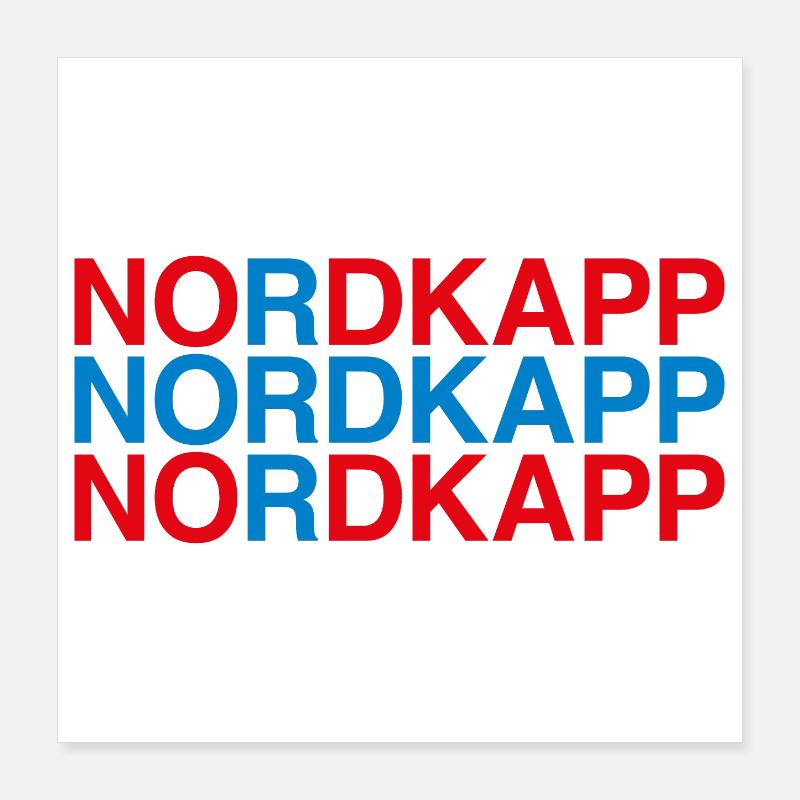 NORDKAPP Norway - Norway - Norwegian Flag Poster 16" x 16" (40x40 cm)