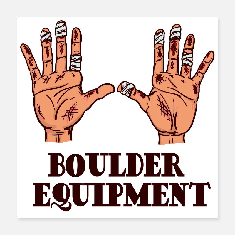 Boulder Bouldering Climbing Mountaineering Climbing Poster 16" x 16" (40x40 cm)