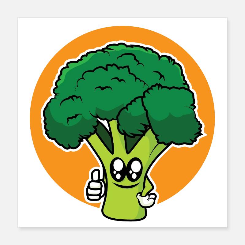 funny broccoli - design Poster 16" x 16" (40x40 cm)