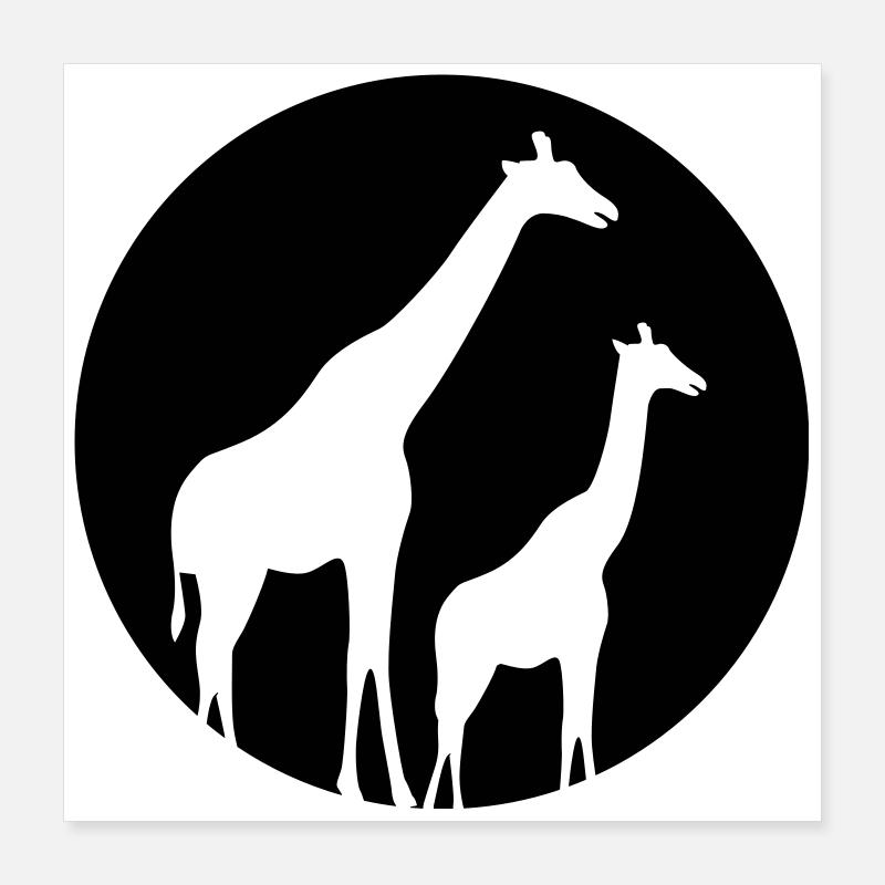 girafe Poster 40 x 40 cm