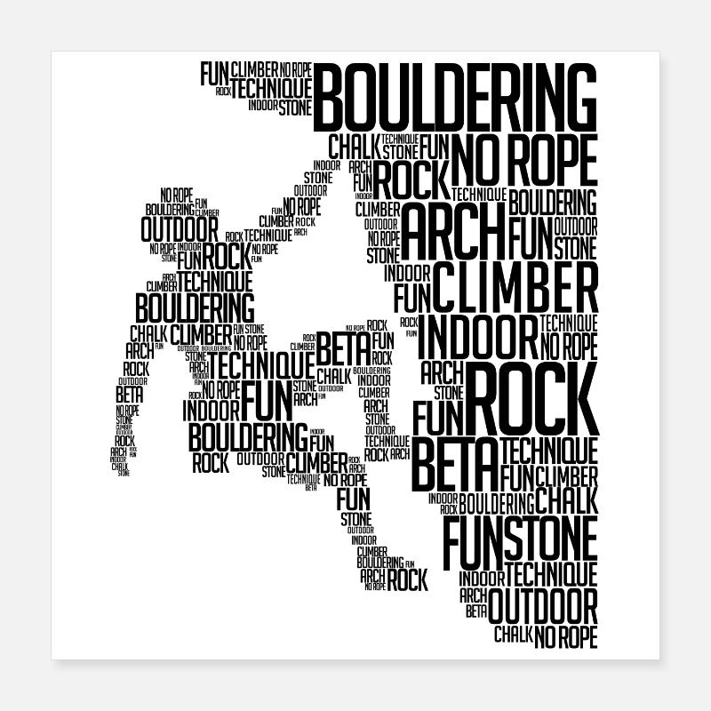 Boulder Escalade escalade escalade de roches Poster 40 x 40 cm