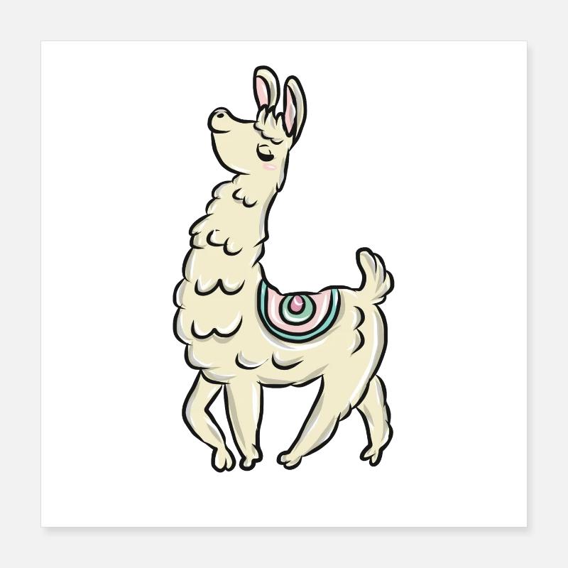 Lama alpaga Poster 40 x 40 cm
