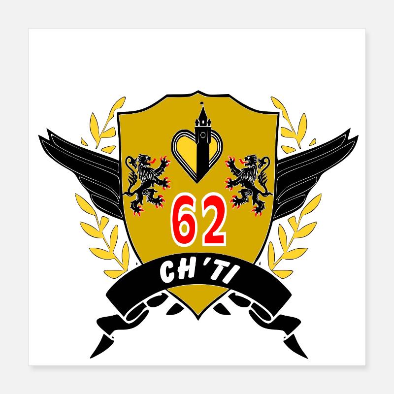 ch'ti Wappen Poster 40x40 cm