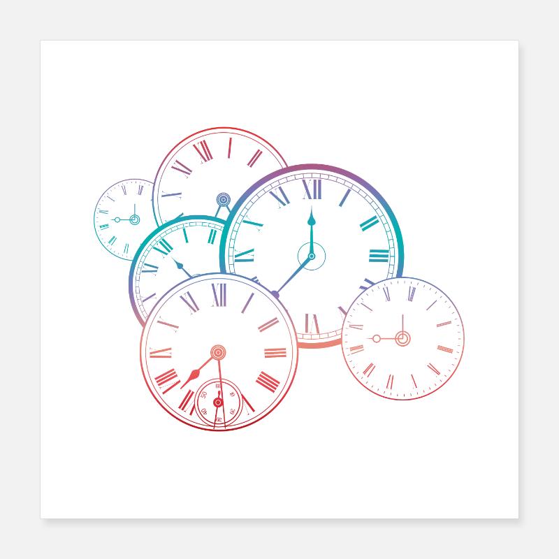 Vintage clock Poster 16" x 16" (40x40 cm)