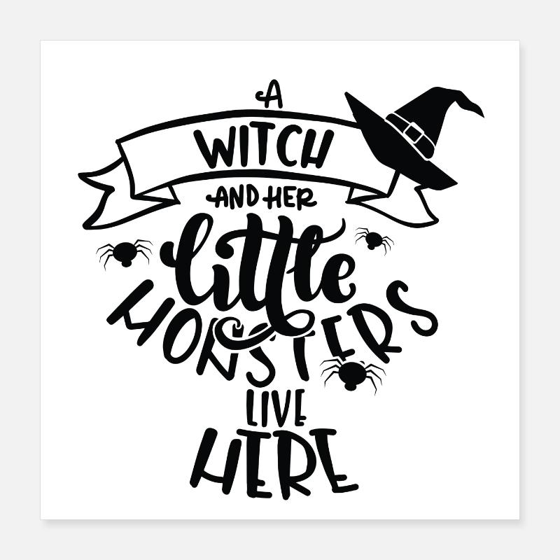 Witch witch hat Halloween costume gift Poster 16" x 16" (40x40 cm)