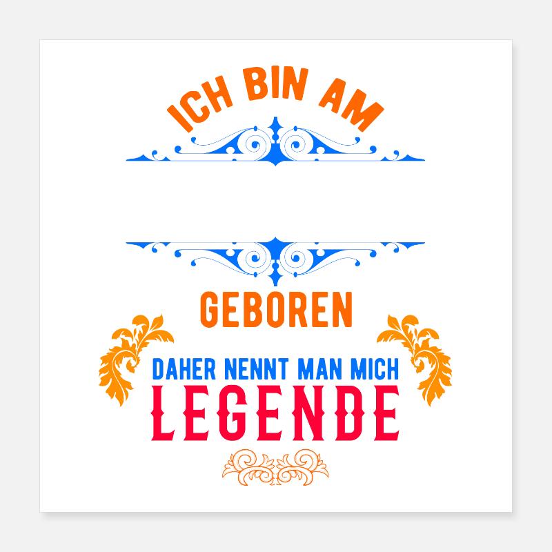 Geburtsdatum Poster 40x40 cm