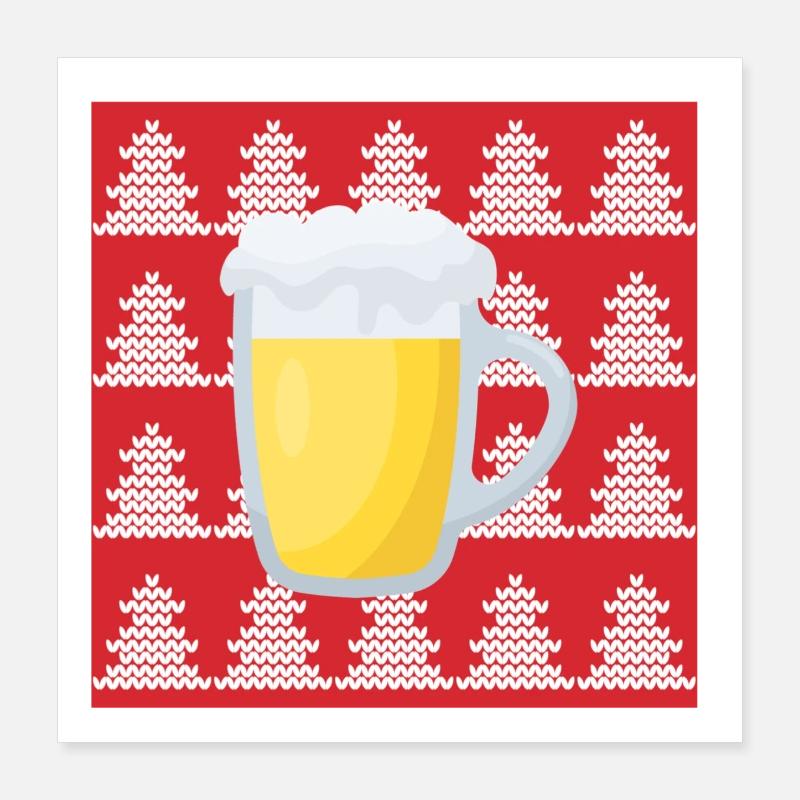 Ugly Christmas Bier Poster 40x40 cm
