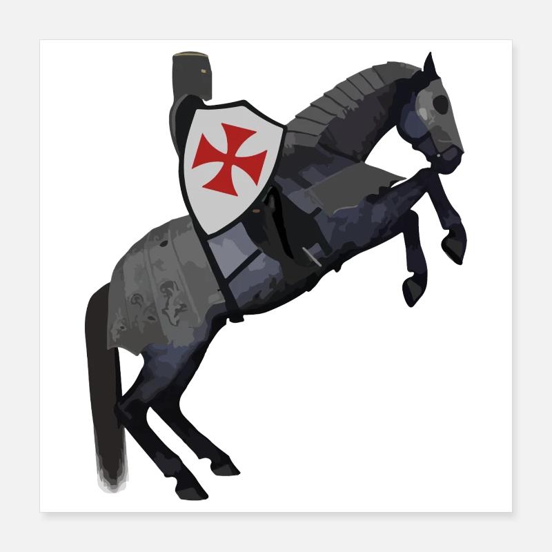 Ritterlicher Steed Ginster Poster 40x40 cm