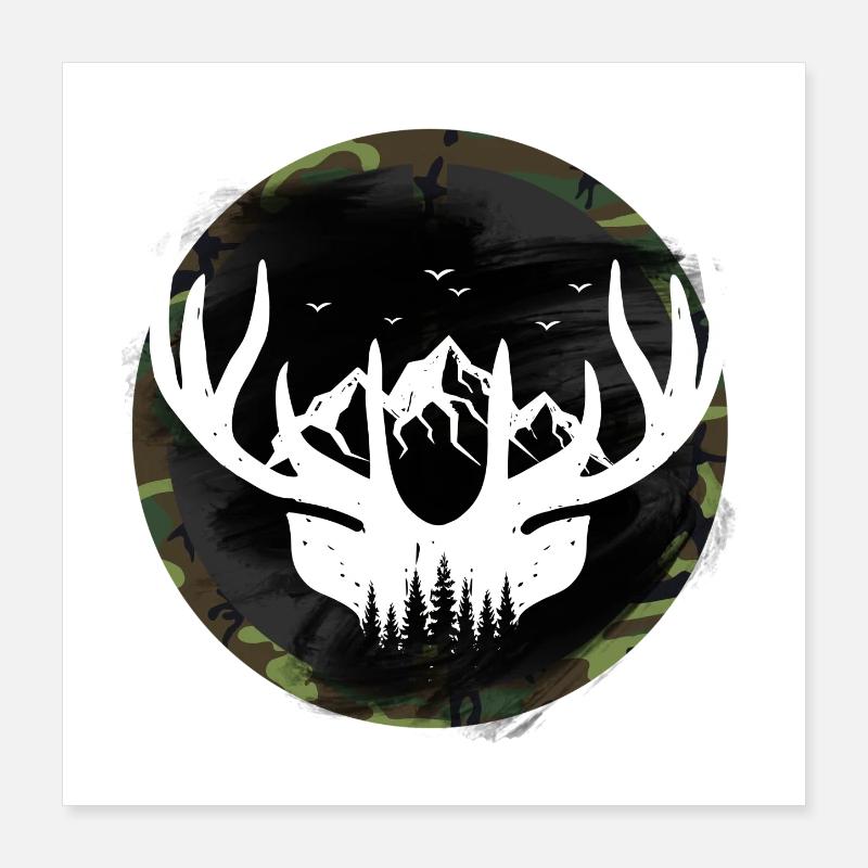 Chasse chasse bois Poster 40 x 40 cm