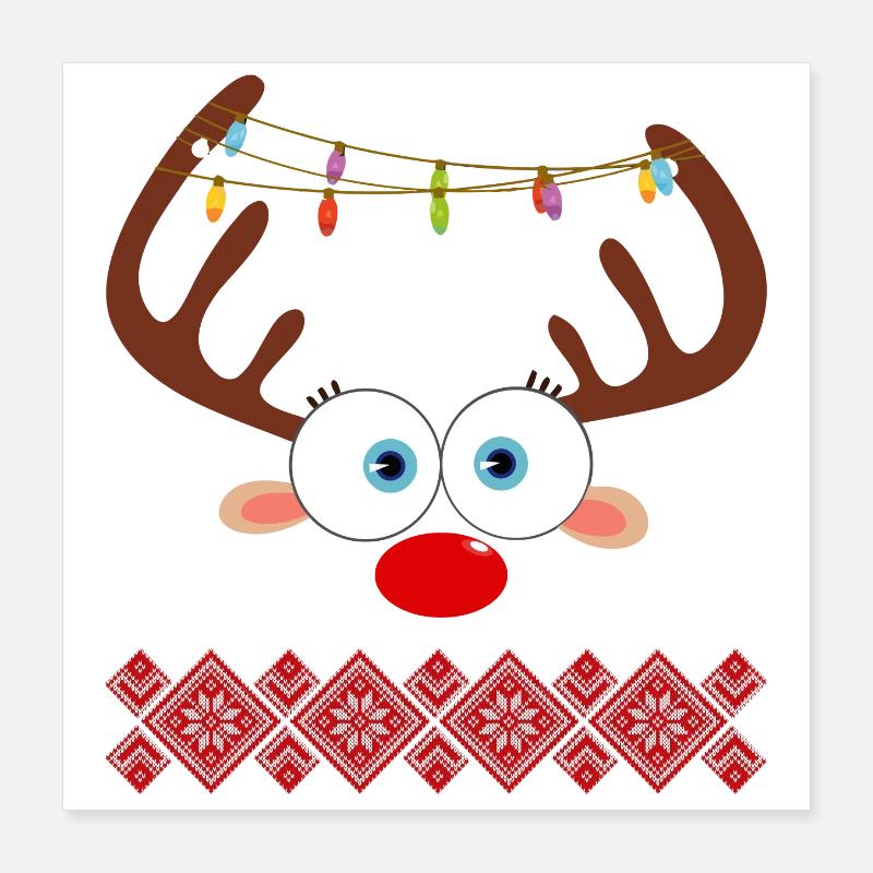 Renne Noël Moche Poster 40 x 40 cm