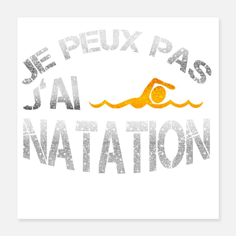 Natation Poster 40 x 40 cm