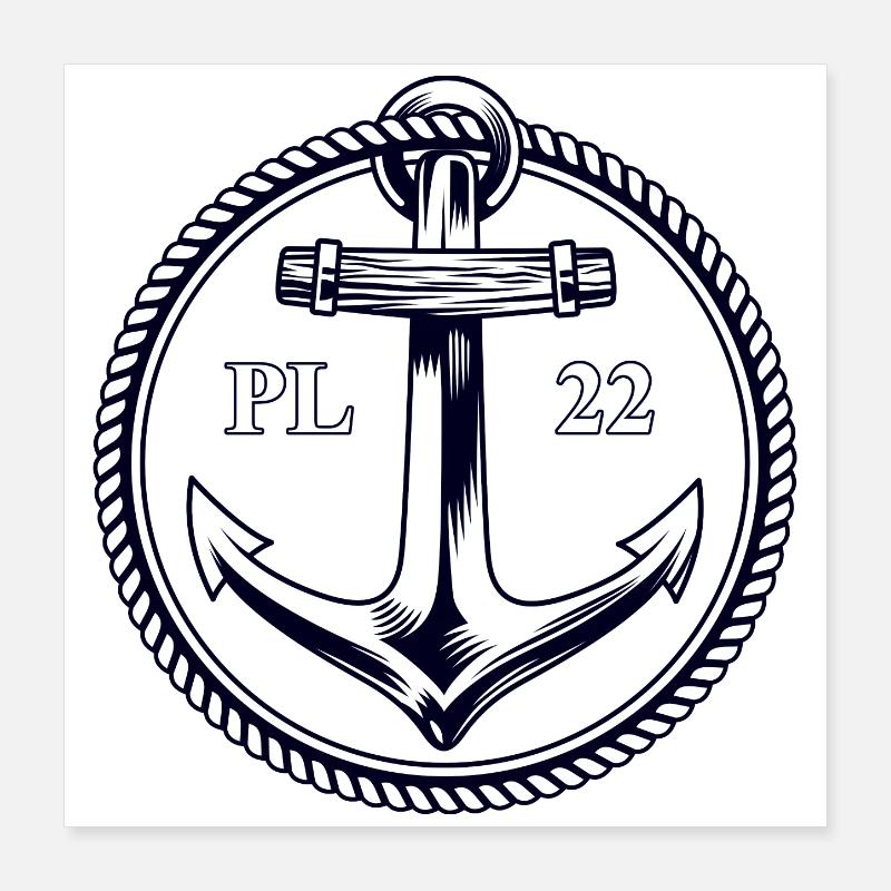PL22 Marineanker Poster 40x40 cm