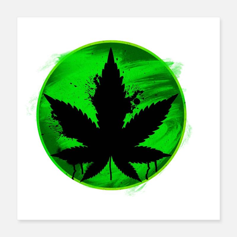 Cannabisblatt Poster 40x40 cm