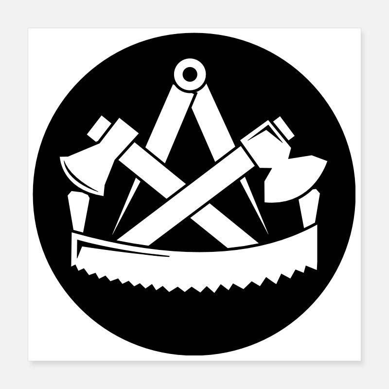 Zunftzeichen Zimmerer Poster 40x40 cm