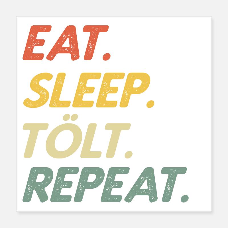 Eat Sleep Tölt Repeat - Pferd Isländer Geschenk Poster 40x40 cm
