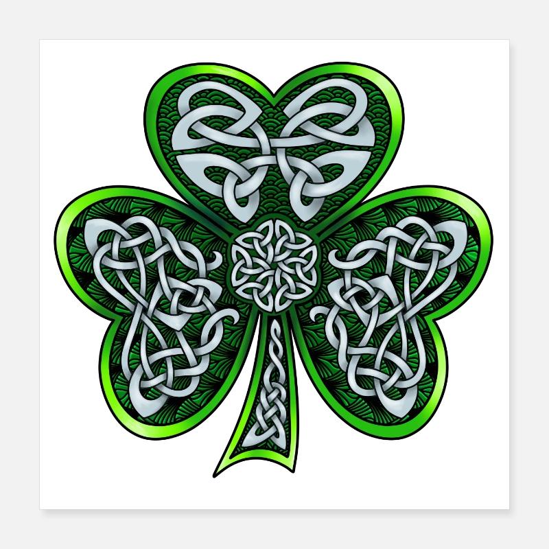 Keltisches Kleeblatt Poster 40x40 cm