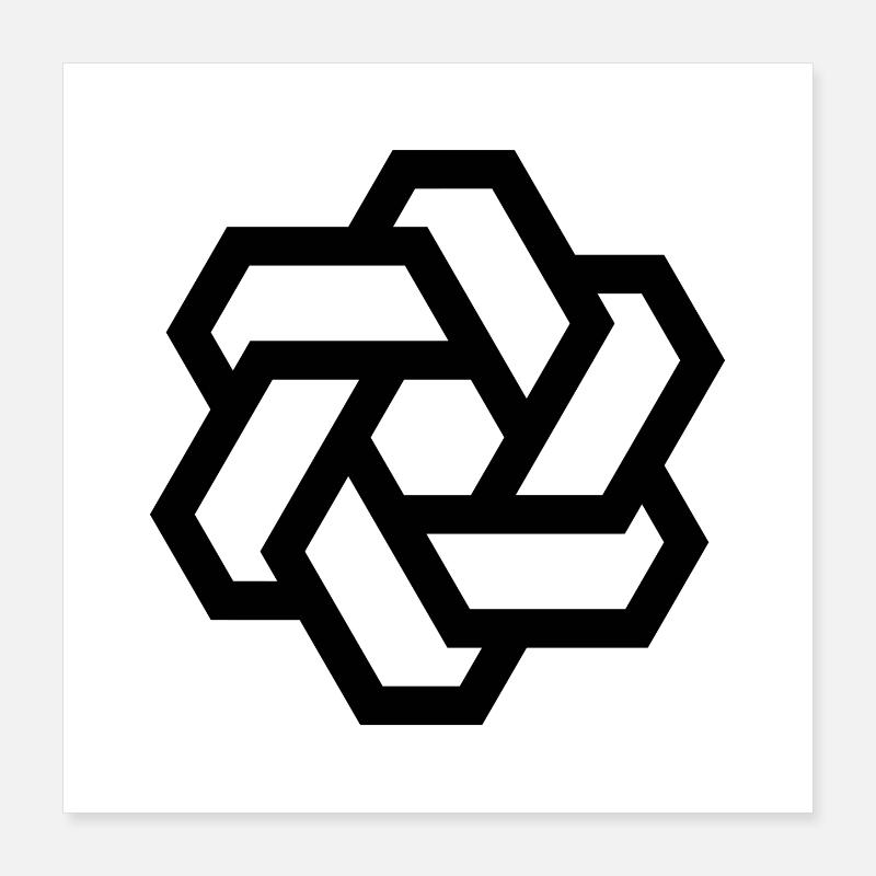 Hexagon - Kreis - Logo Poster 40x40 cm
