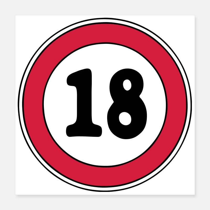 Signe du 18e anniversaire Poster 40 x 40 cm